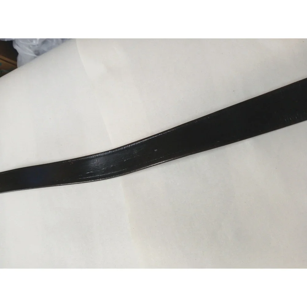 Mens Black Leather Belt Gold Horseshoe Buckle Snap On Size 38 Classic Workwear